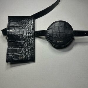 Cuyana Black Croc-Embossed Mini Belt Bags